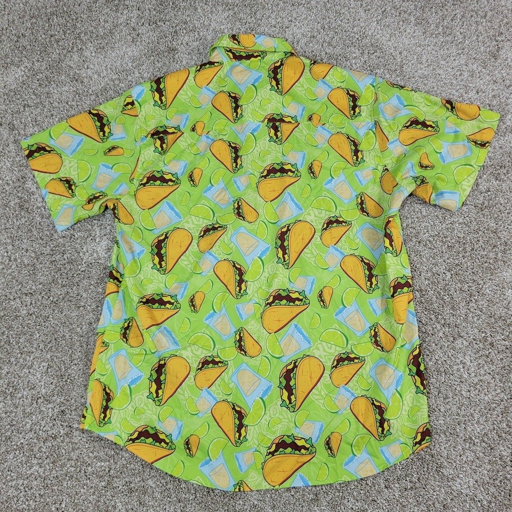 Dixxon Flannel Company Rim Liquor Mens XL Green AOP Tacos Button Down SS - Picture 3 of 6